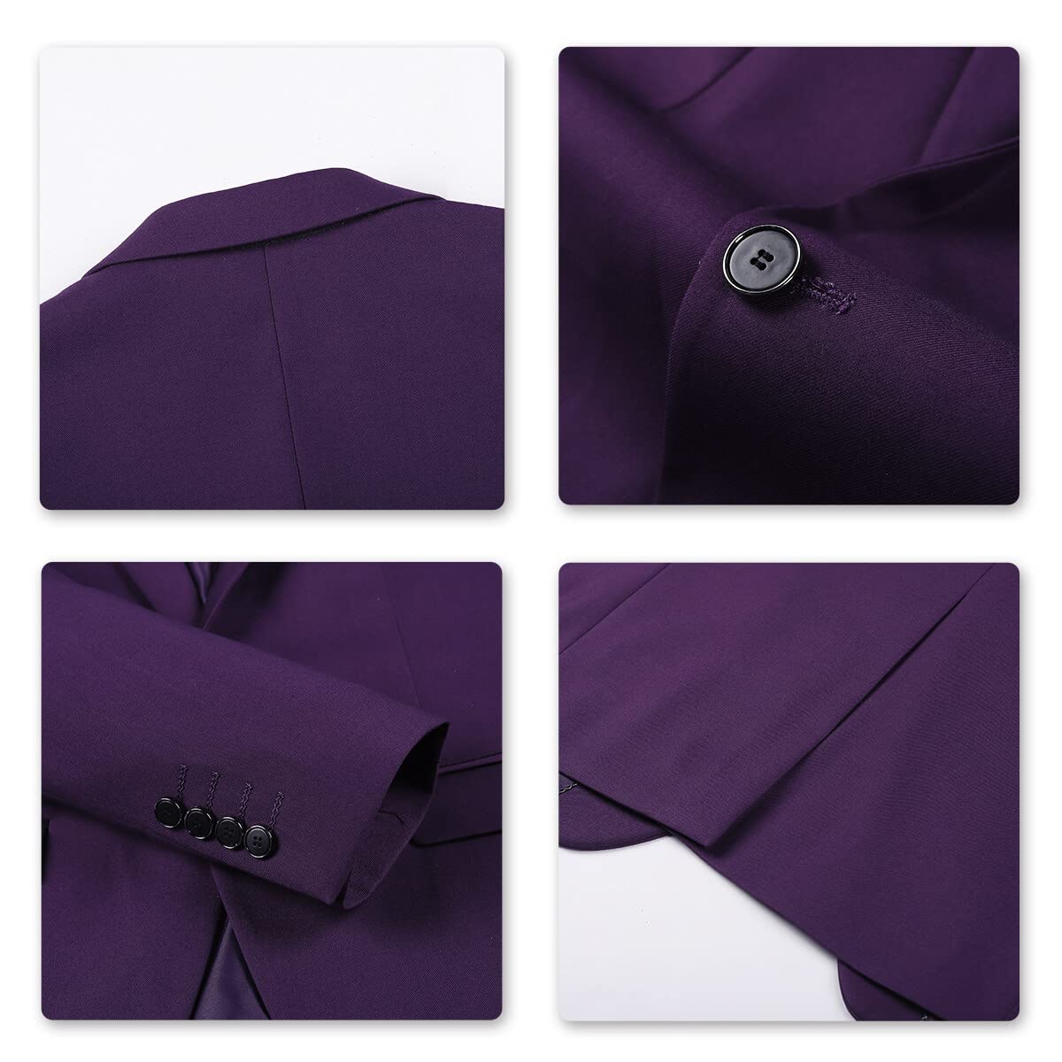 Allthemen Abito da Uomo 3 Pezzi Slim Fit Completo Formale da Matrimonio Un Bottone Giacca Gilet Pantaloni