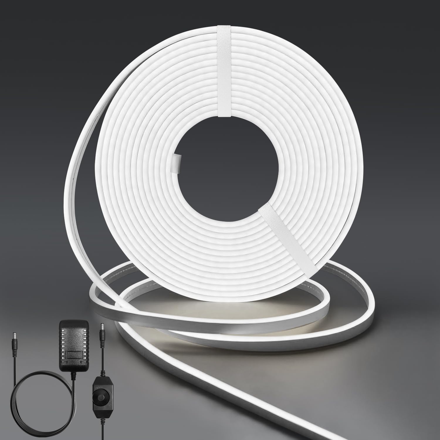 Neon LED Strip Light 5M- 12V Dimmable Silicone Cool White Led Lights Strip, IP67 Waterproof Strip Lights for Bedroom Garden Kitchen Indoor Deco [Energy Class F] [Energy Class F]