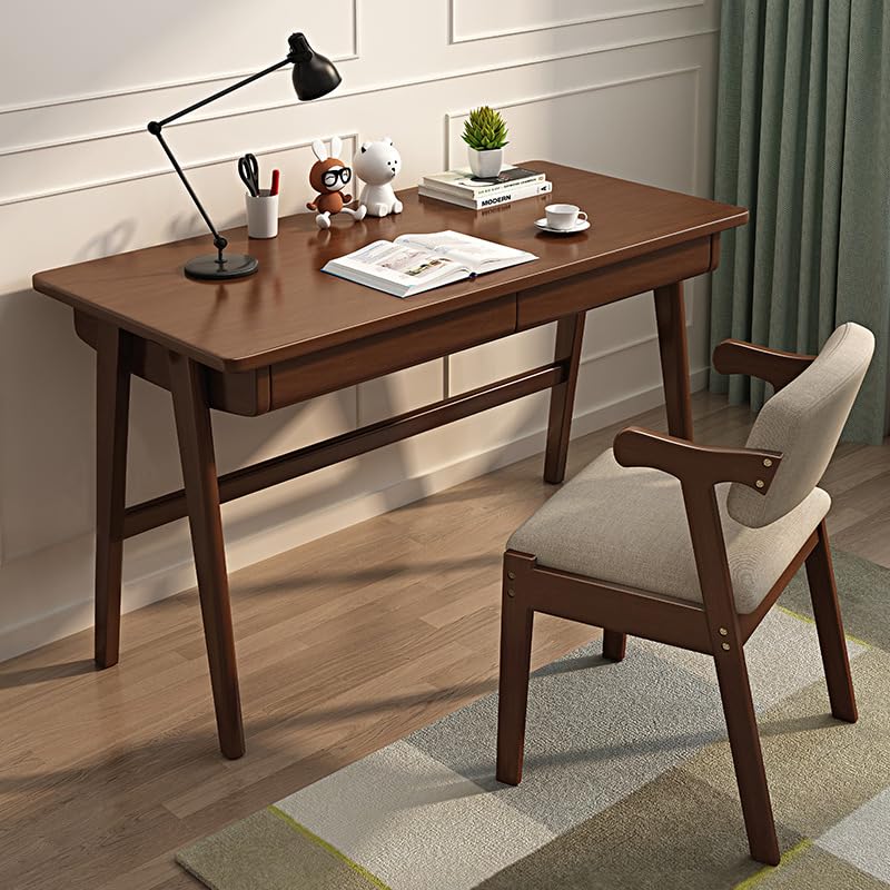 GAOXIONG Escritorio de computadora con cajones, Escritorio de Madera Maciza, Escritorio para Juegos, Mesa de Estudio, estación de Trabajo para computadora en el hogar y la Oficina, tocador Moderno p