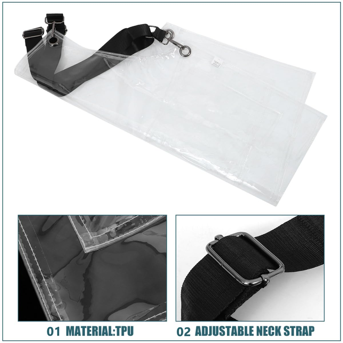 STOBAZA Grembiule Trasparente da Lavoro per Parrucchiere con Tasche, Tracolla Regolabile, Materiale Tpu Leggero e Resistente, Grembiule da Salone di Bellezza per Donna, Protezione