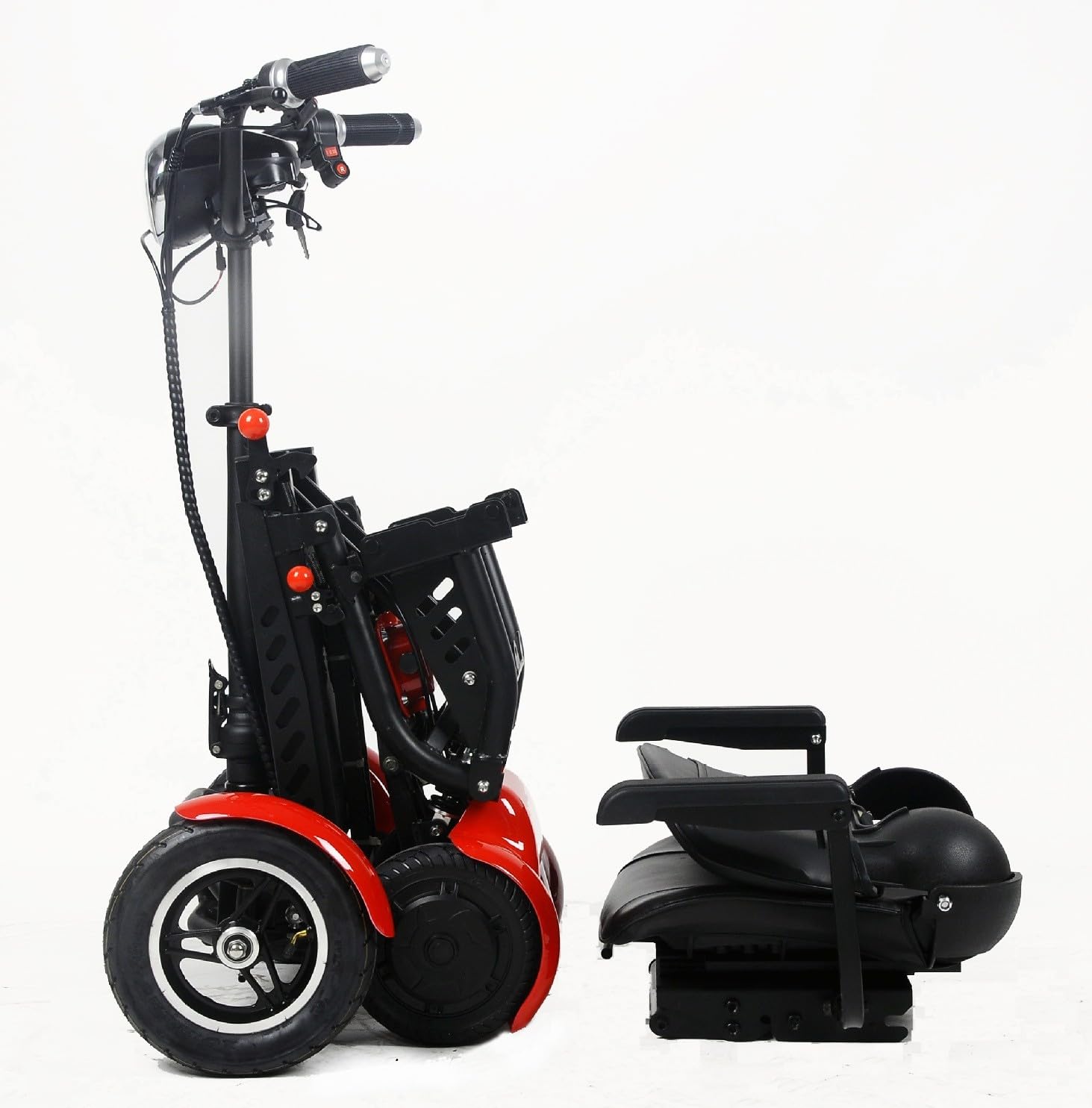 Sillas Ruedas Scooter 4 Ruedas, Scooter Movilidad Plegable con Batería Litio, Cesta Almacenamiento Delantera, Faro LED, Carga Máxima 120 Kg, Escalada Máxima: 15 ° C