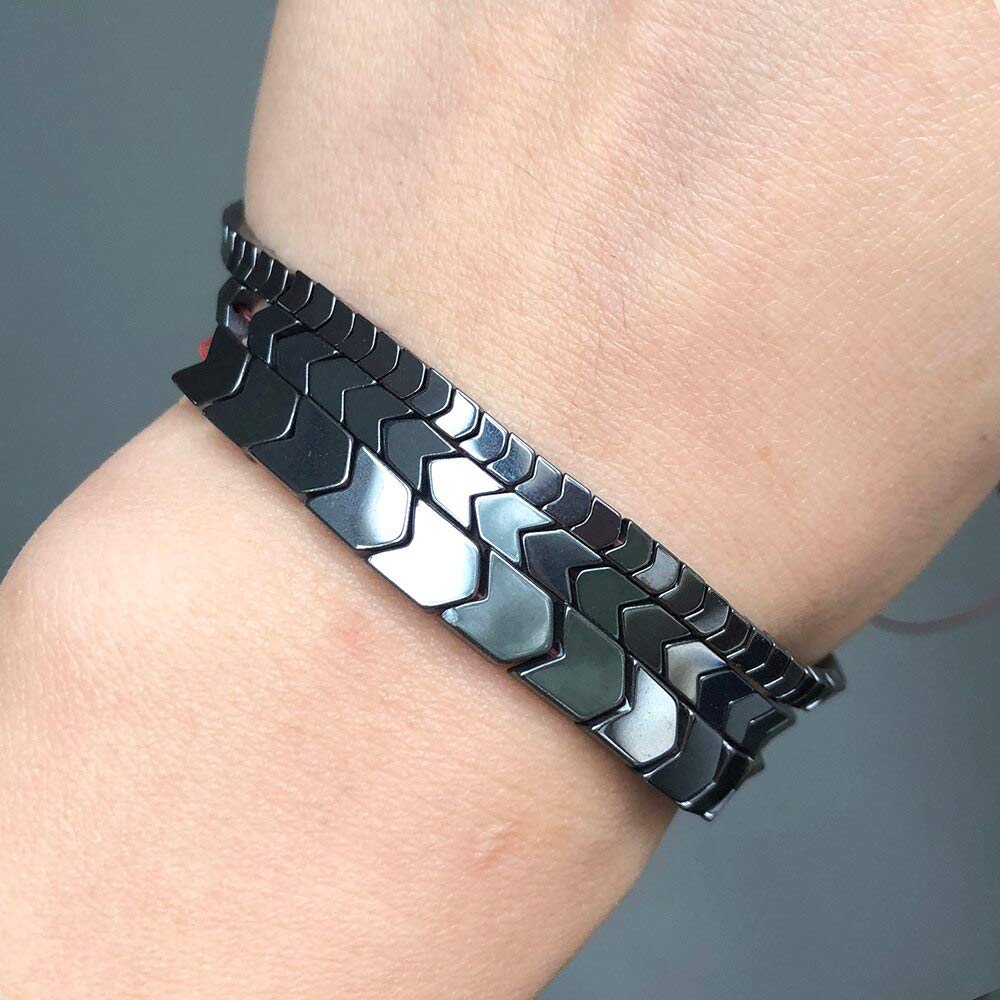 BEAD-NK454 158pcs Black Hematite V Shape Flat Triangle Loose Spacer Beads for Jewelry Making DIY Bracelet Accessories - 5X4mm