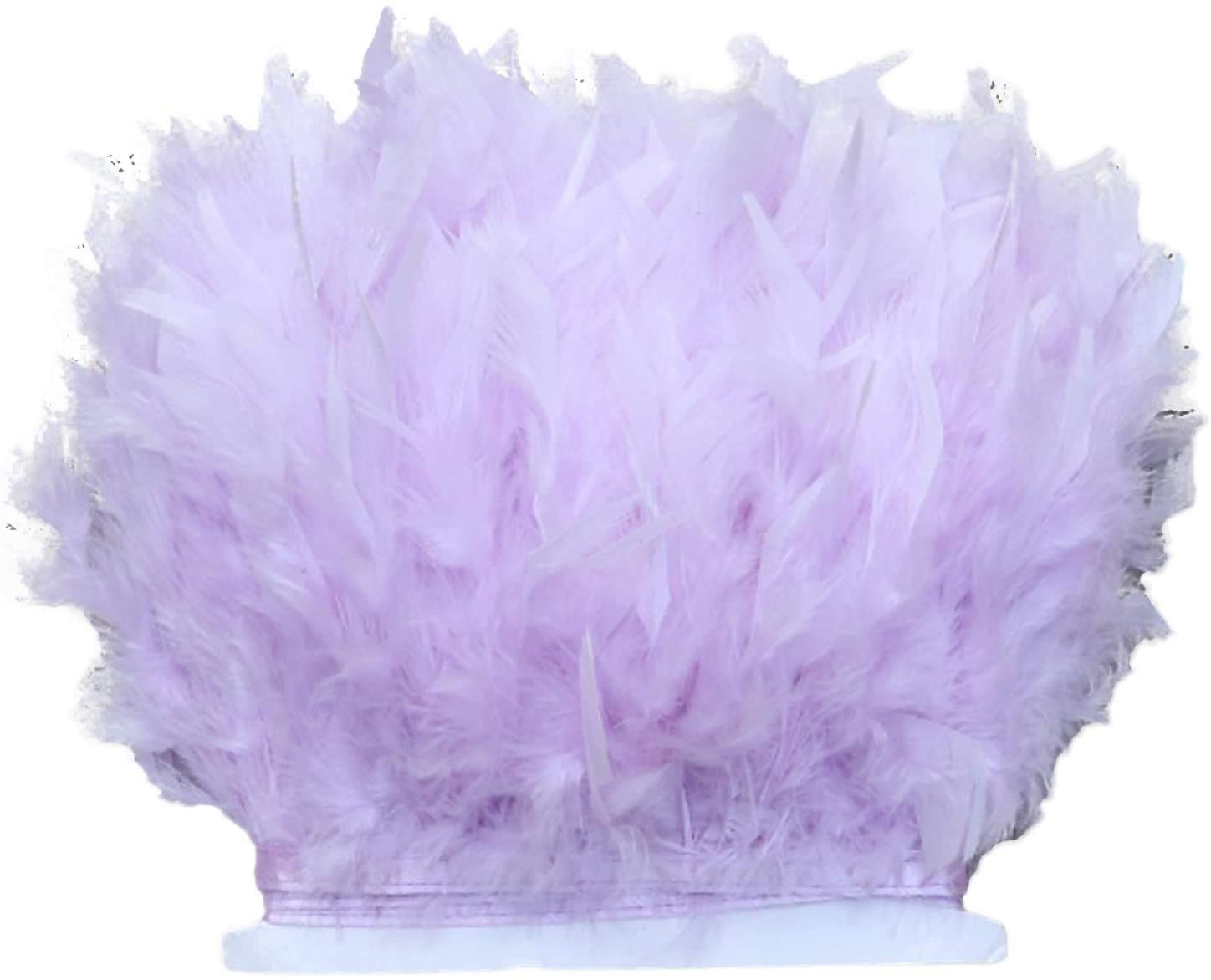 Real Turkey Feather Fringe Trims for Millinery Fascinator Craft Dress Making 43 Colours (2 Meter,#21 Lilac)