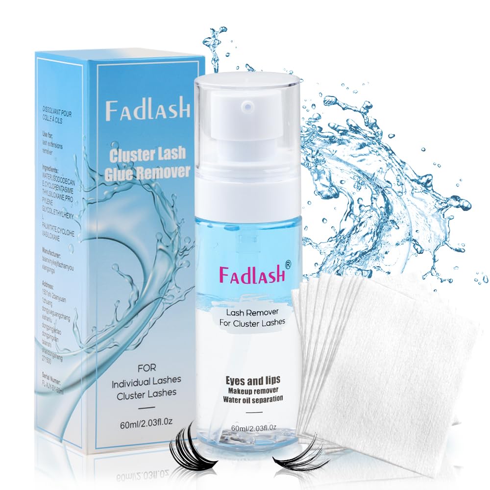 Fadlash Desmaquillante Ojos Combinación De Agua y Aceite Suave y No Irritante Desmaquillante Removedor De Extensiones De Pestañas 60ml