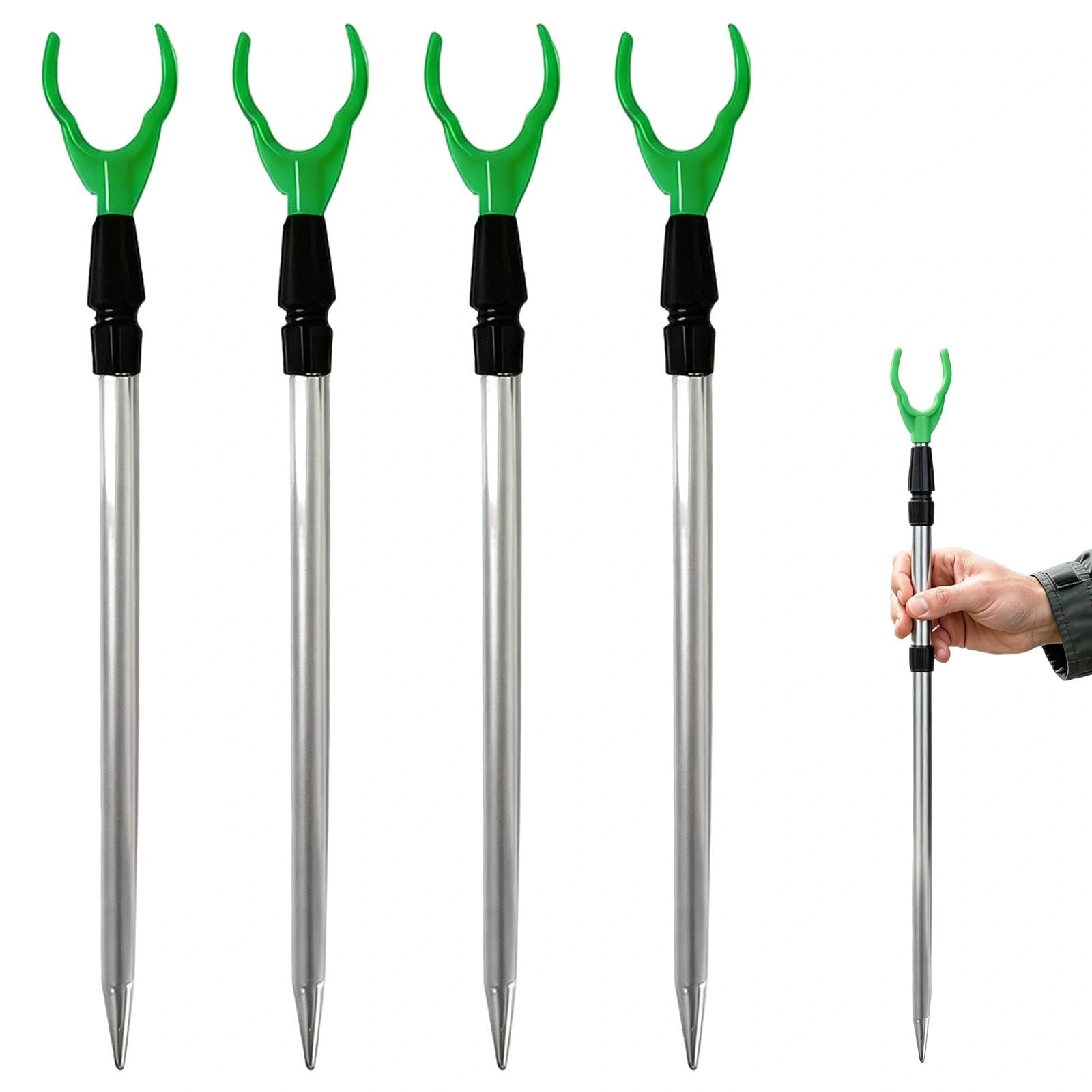 songhua 4PCS Adjustable Bank Stick Fishing Rod Holder Telescopic Stand