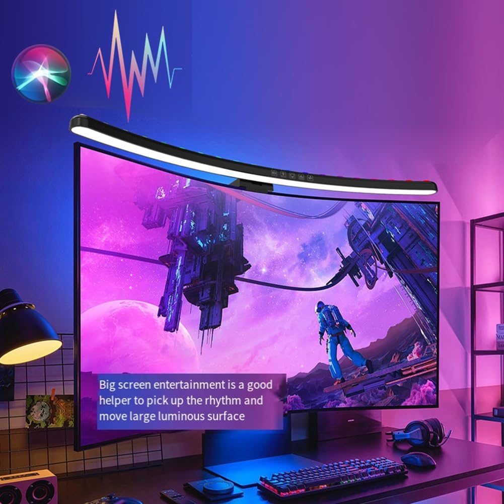 Lampe LED Colorée pour Écran Fixation USB-C - RVB Réglable Bureau
