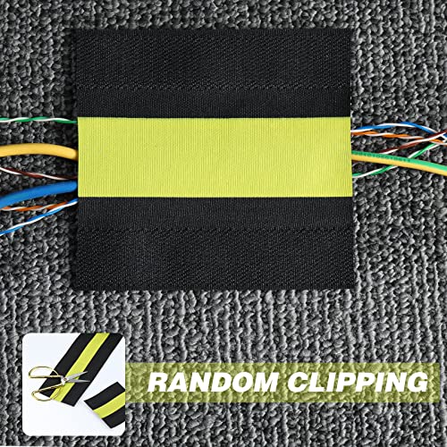 Image of WILLBOND Carpet Cord Cover Cable Protector Floor Cover Cable Protector Management Only for Commercial Office Carpet(19.69 ft,Black and Yellow)