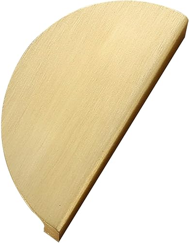 CALIDAKA 4 tiradores de media luna de 3.9 pulgadas para cajones, tiradores de armario, manijas de semicírculo dorado cepillado para cocina,