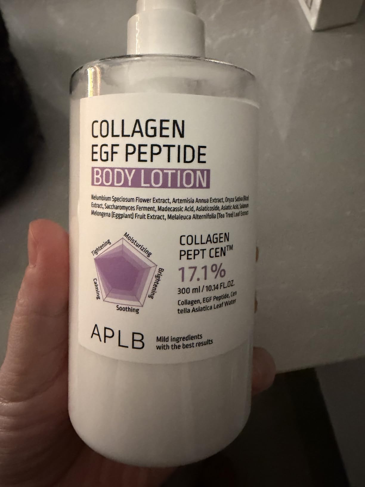 APLB Collagen EGF Peptide Body Lotion | COLLAGEN PEPT CEN™ 17.1% 10.14 FL.OZ/Korean Skincare, Elasticity care, Long lasting moisturizing, Revitalize for gentle and improve skin texture