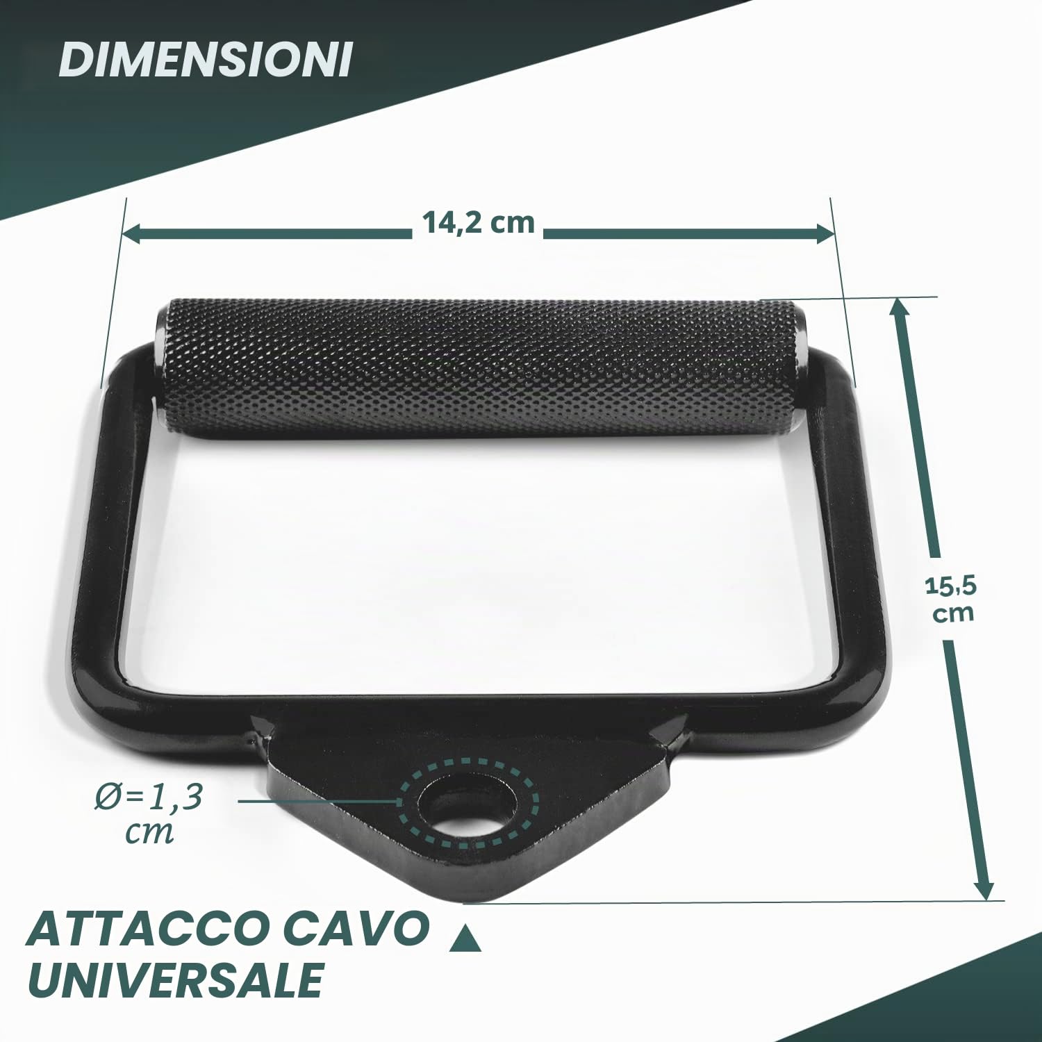 Yes4All Attacco per cavo con impugnatura a D e barra diritta girevole con impugnatura zigrinata diamantata (nero - attacco per lamelle)