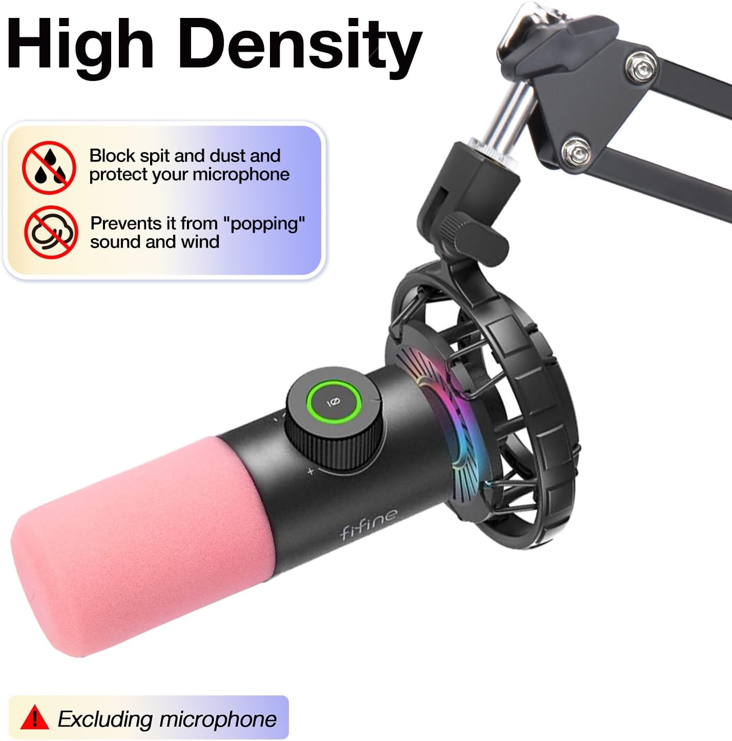 Fifine K658 Microphone Pink Pop Filter Windscreen, Noise Reduction Gaming Mic Foam Covers, Mic Foam Cover Pop Filter Compatible with Fifine K658 by SUNMON(Pink) - Image 4