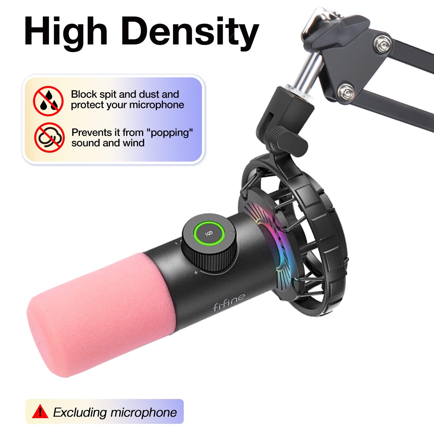 Fifine K658 Protezione Antipop Per Microfono - Schiuma Anti-Vento, Compatibile Con Microfono Fifine K658 - Foto 3
