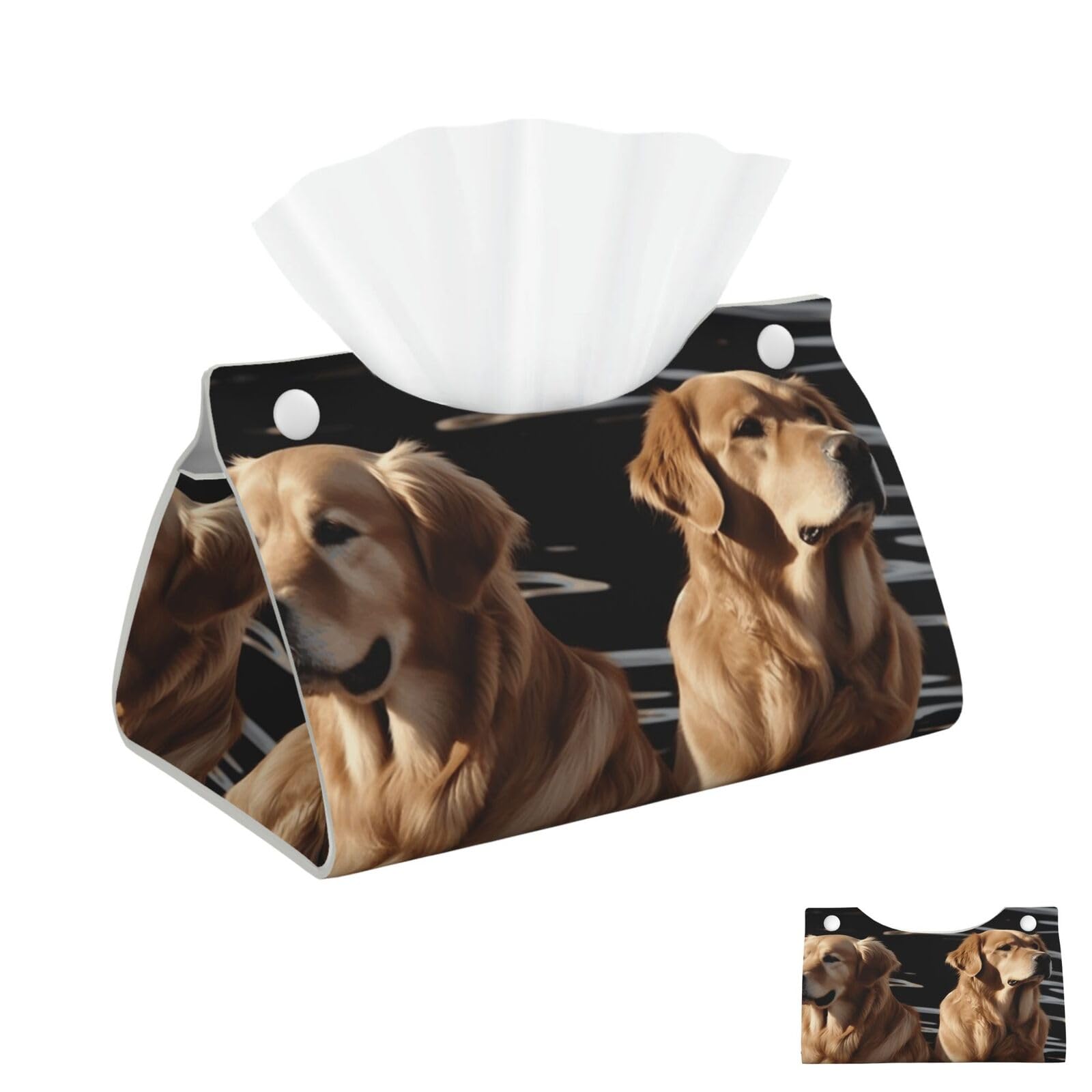 Golden Retrievers Tissue Box Cover Square Cube Boxes