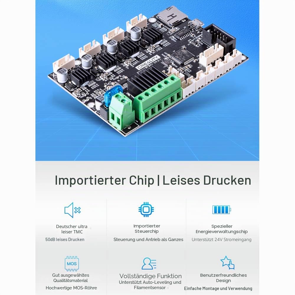 Creality Offizielle Silent Motherboard Upgrade V4.2.7 mit TMC2225 Treiber Marlin 2.0.1 für Ender 3 V2 und Ender 5 3D-Drucker