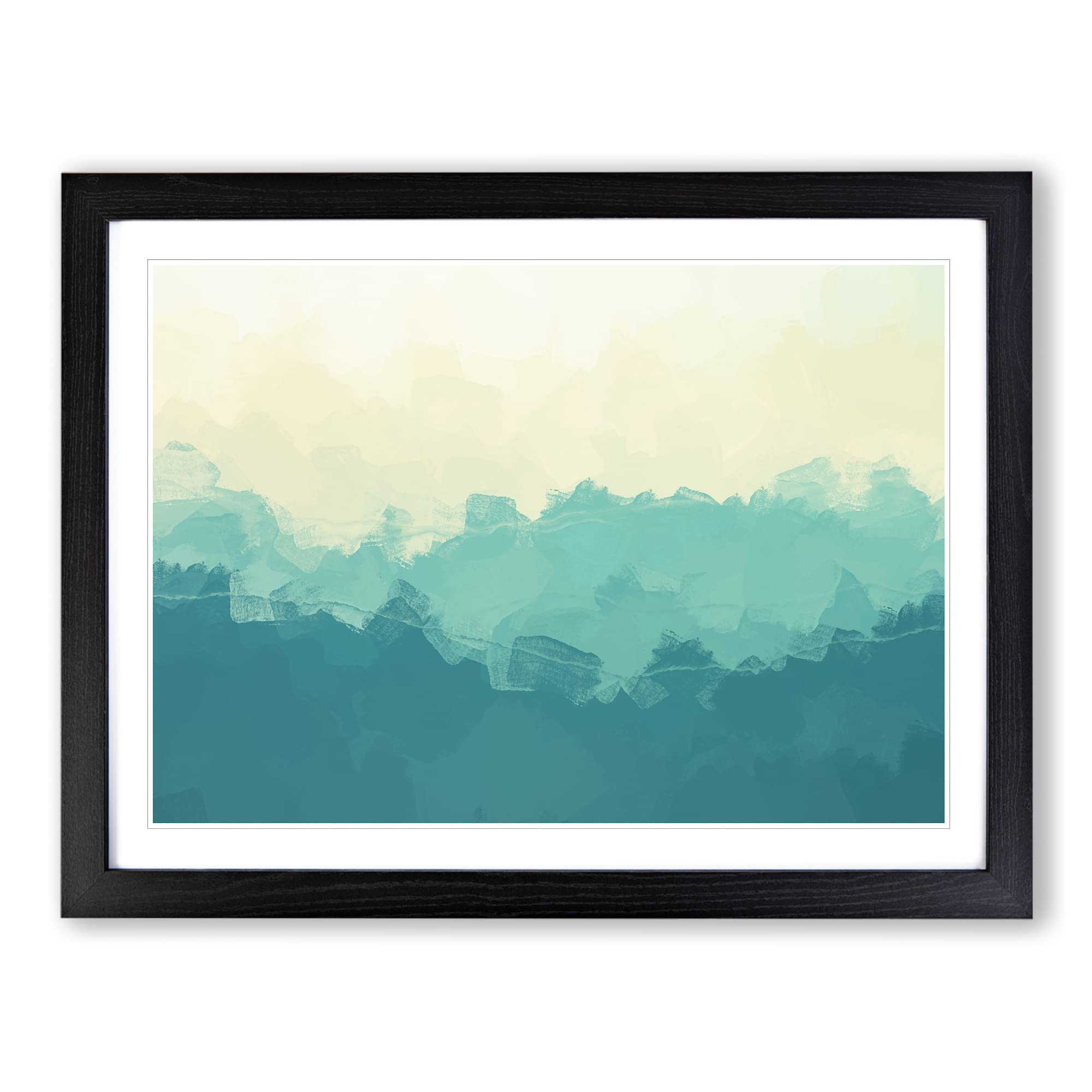 The Great Smokey Mountains In Abstract Modern Art Framed Print, Black, A3 (46 x 34 cm)