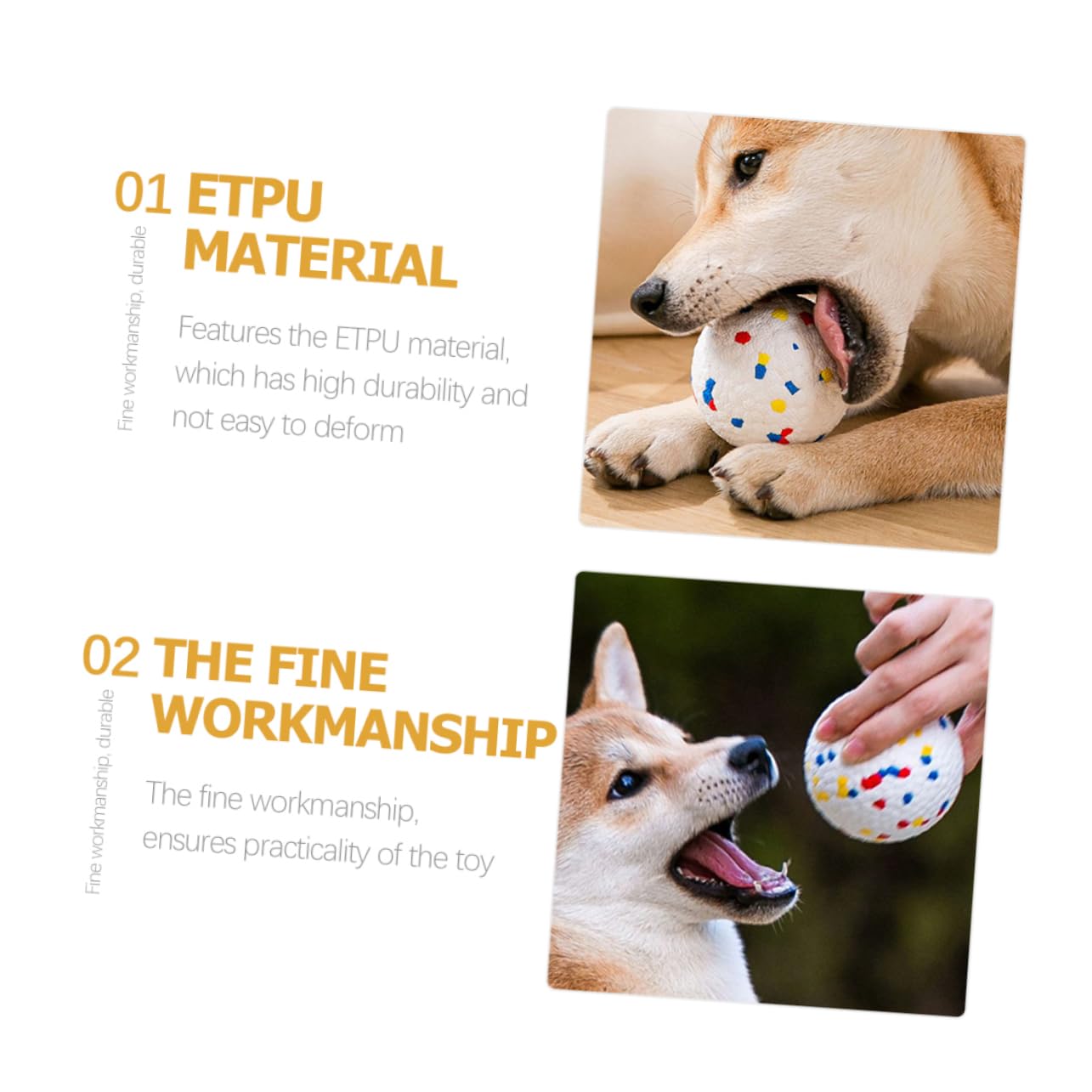 YARNOW 6pièces Balles Rebondissantes pour Chiens Jouets à Mâcher Et Résistants pour Chiots pour Intérieur Et Extérieur