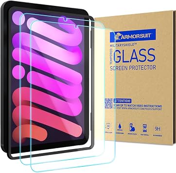 ArmorSuit 2 Pack Screen Protector for iPad Mini 7 (2024, 7th Gen) / iPad Mini 6 (2021, 6th Gen) Tempered Glass 8.3 Inch Anti Bubble HD Clear MilitaryShield Glass [w/Alignment Frame]