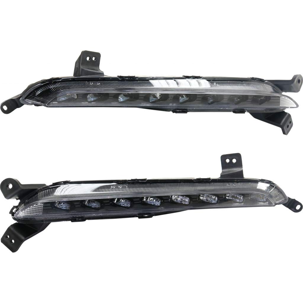 CarLights360: For 2016 Hyundai Sonata Daytime Running Light Assembly Driver and Passenger Side Pair DOT Certified w/Bulbs - Replaces HY2562101 HY2563101 (Vehicle Trim: HYBRID)
