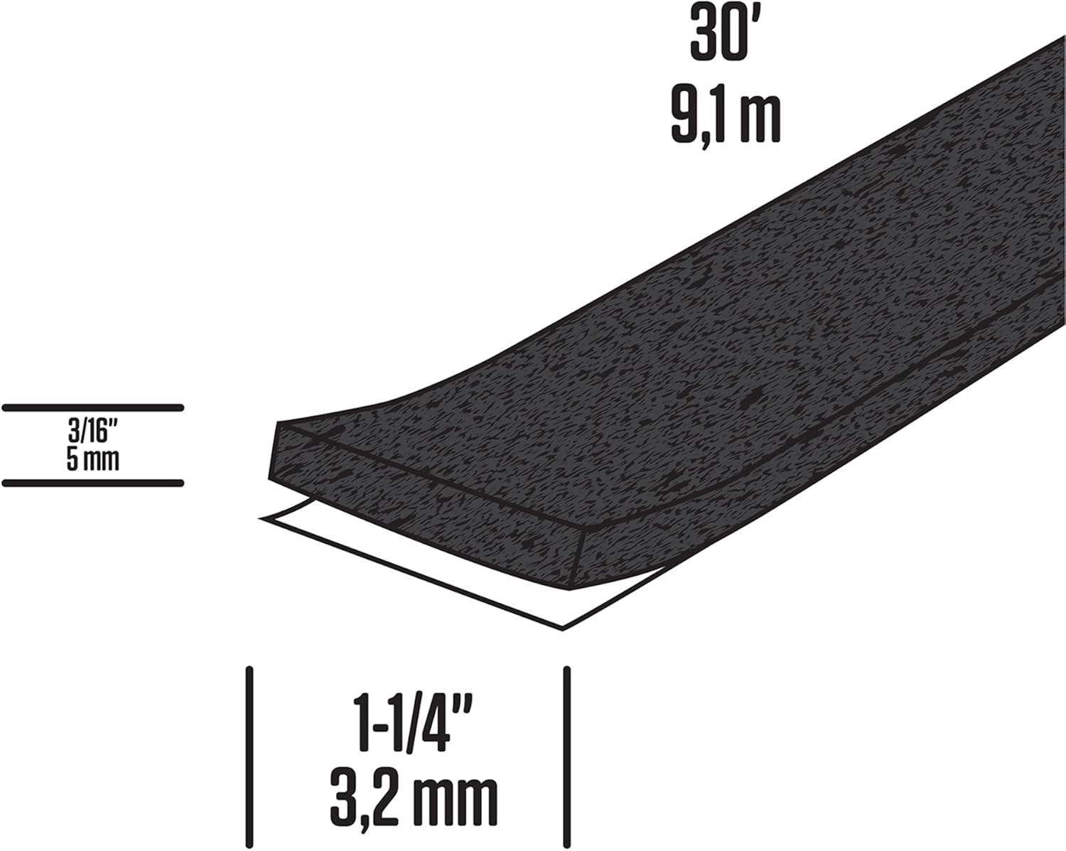 M-D Building Products 02352 30 ft. Gray Foam Tape Camper Seal for Camper Shells