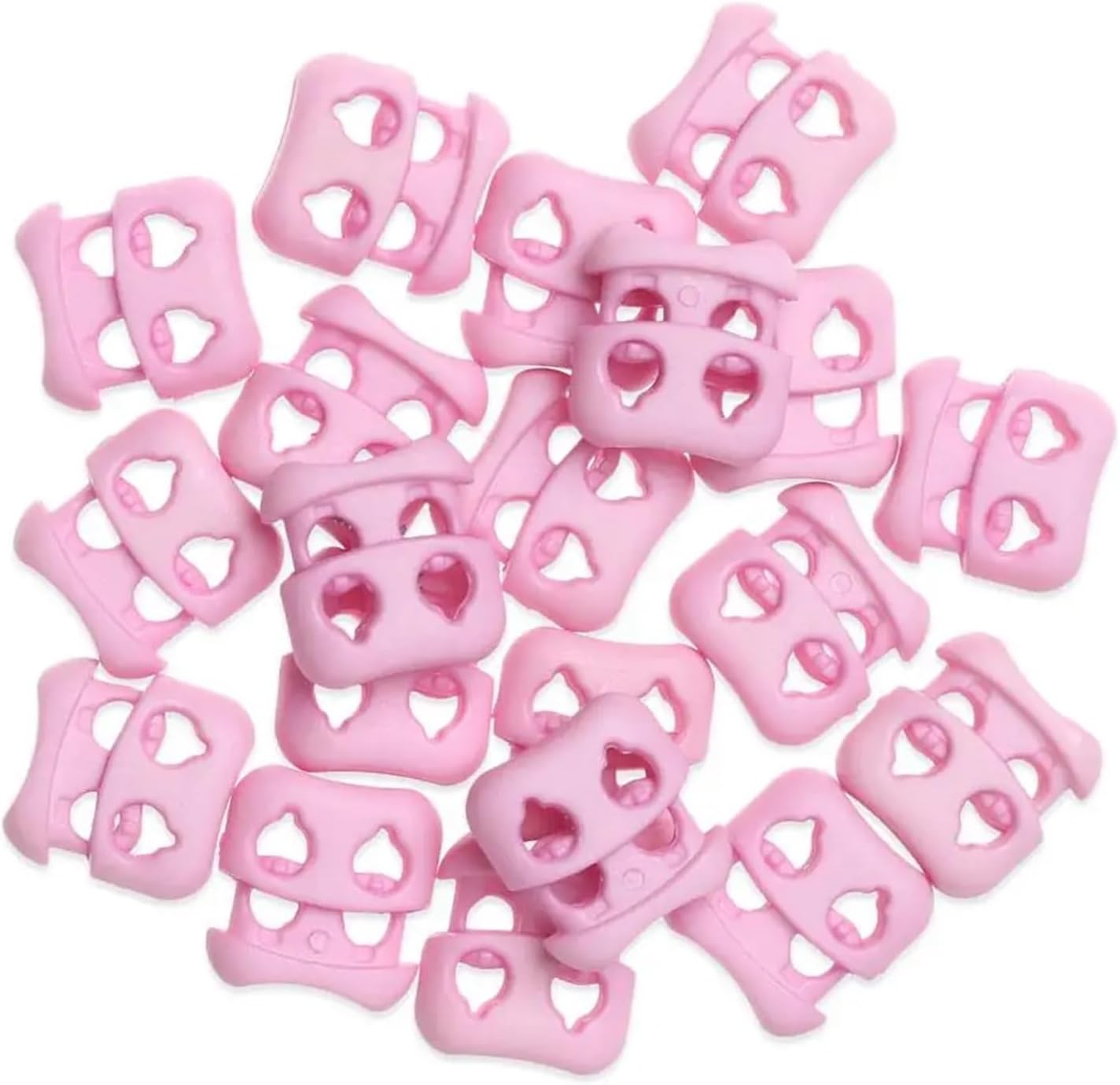 Plastic Cord Locks 200Pcs Colorful Plastic Stopper Cord Lock 16 * 16mm Double Hole Bean Toggle Clip for Drawstrings Shoelaces(2)