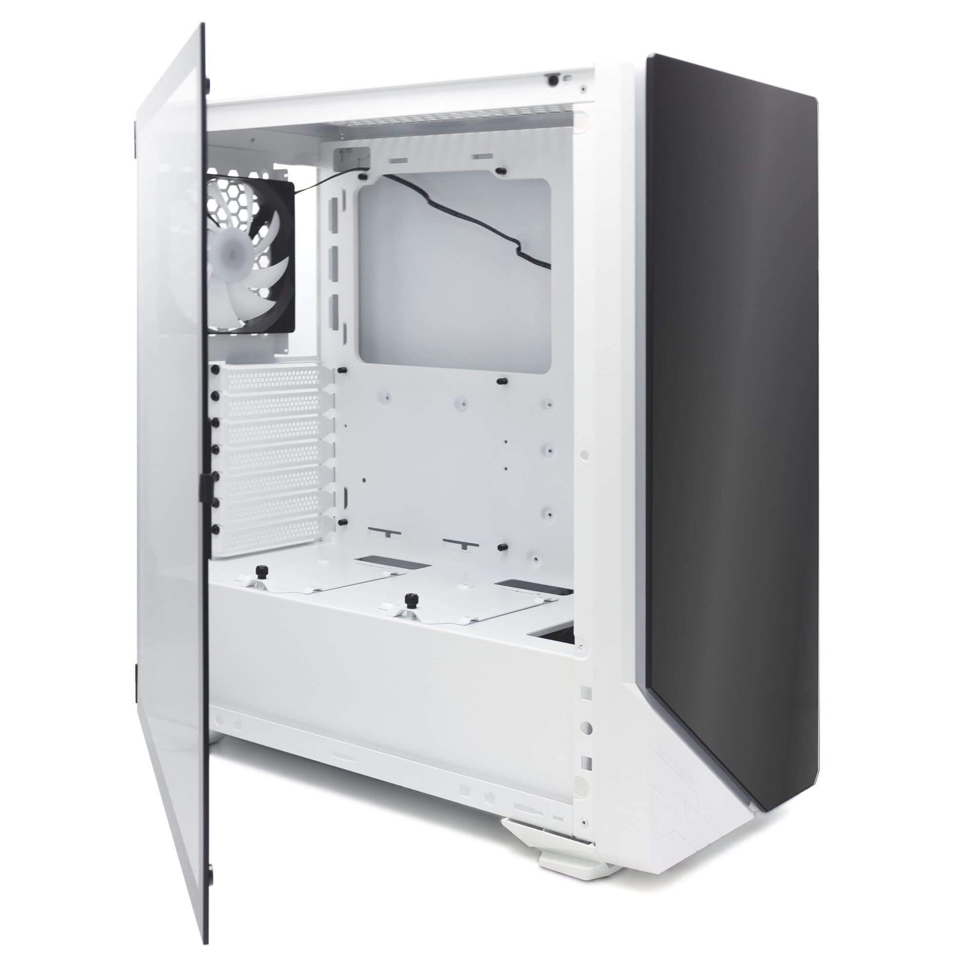 Simpletek Case Gaming Bianco Trasparente LED ARGB Frontali | ATX MICRO-ATX MINI-ITX mATX Ventola 120mm RGB