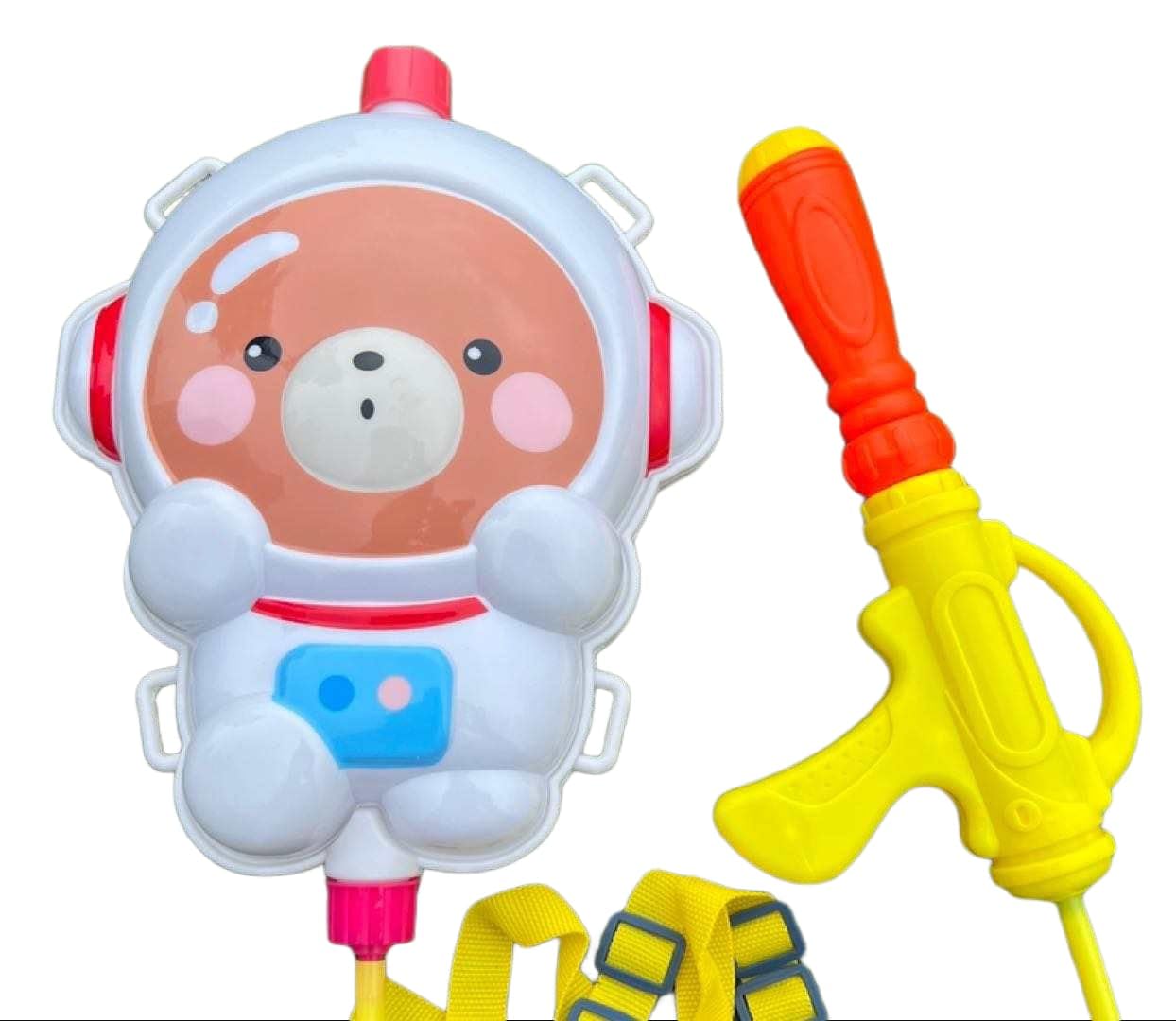 Water Gun with Backpack Tank high Capacity for Kids, Soaker Shooter Spray Water Sprayer Long Range Water Squirter Outdoor Play Games Teens Boys Coolest Gift Pool Beach Summer Toys (Bear Astronaut)