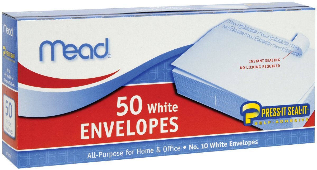 Boxed Peel & Stick Envelopes 4.125"X8.5" 50/Pkg-Regular #10