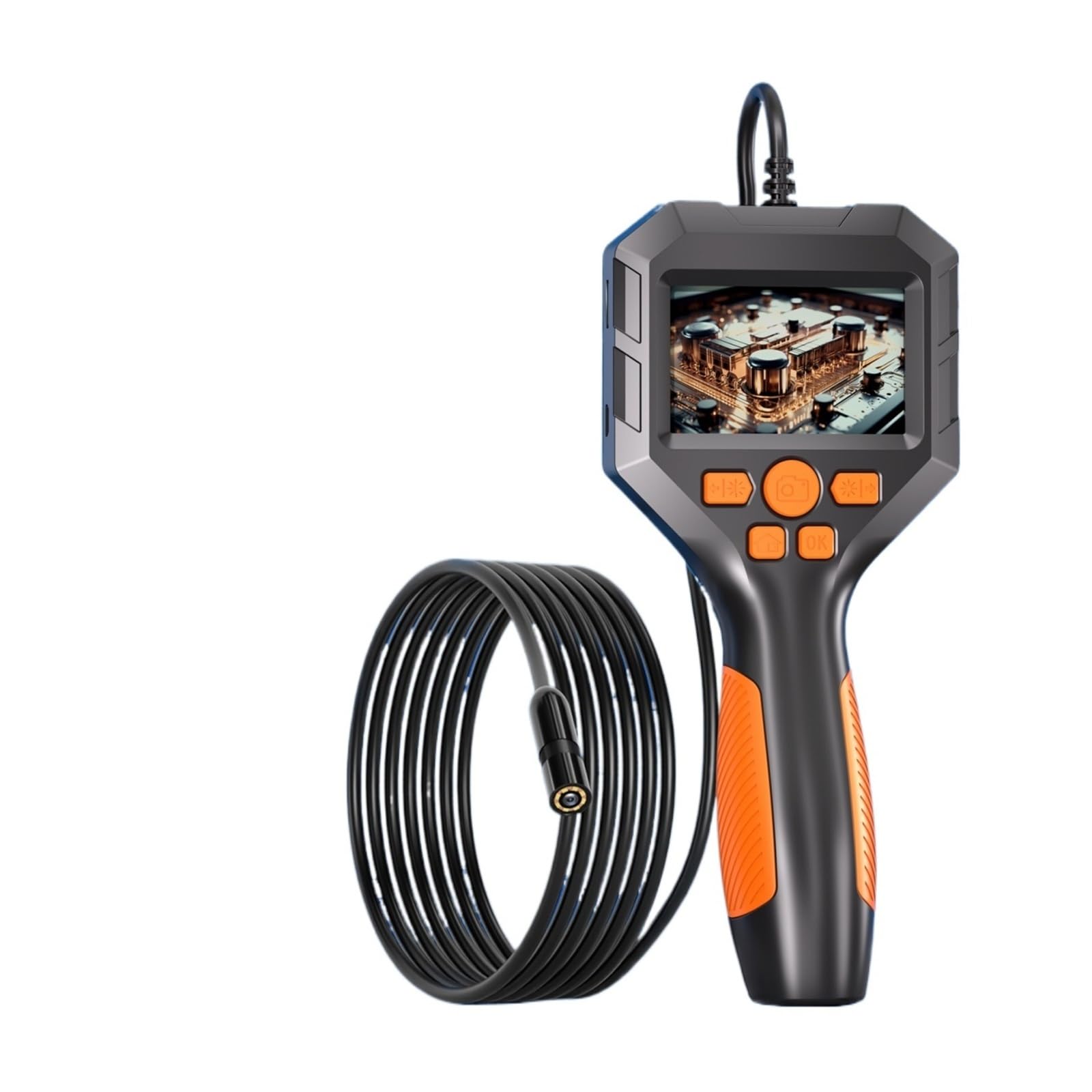 Boroscopio, Cámara endoscópica portátil de 5M 1080P IP67 boroscopio Impermeable Cable rígido inspección alcantarillado tuberías