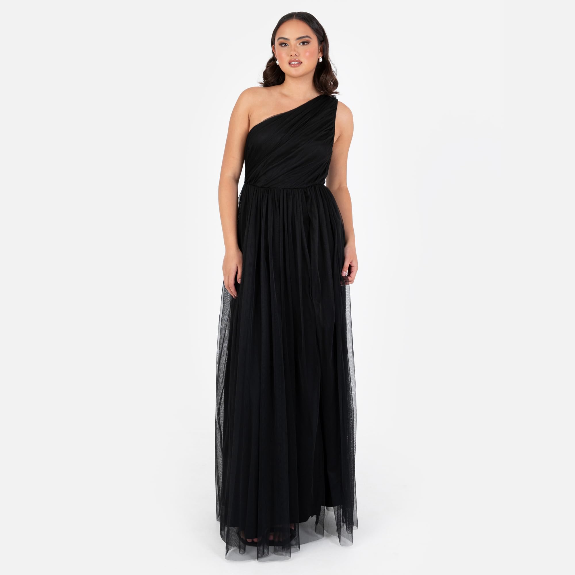 Anaya with Love Women's Ladies Maxi One Cold Shoulder Dress with Slit Split Sleeveless Prom Wedding Guest Bridesmaid Ball Evening Gown