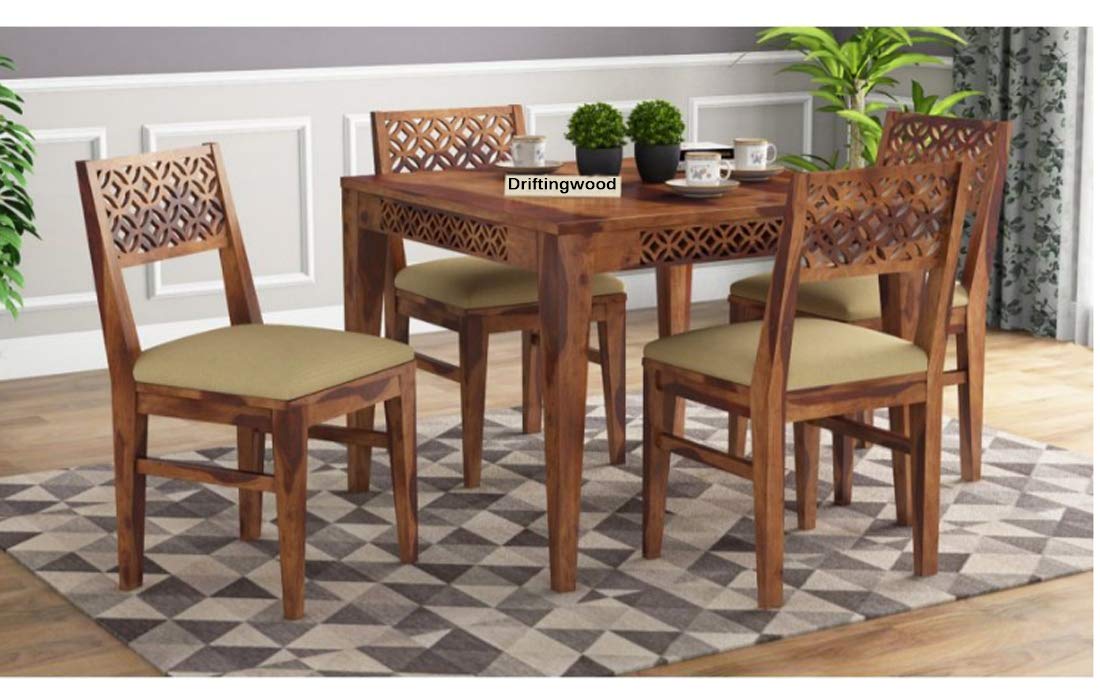 Buy DRIFTINGWOOD Maharaja Solid Wood Dining Table 4 Seater Wooden