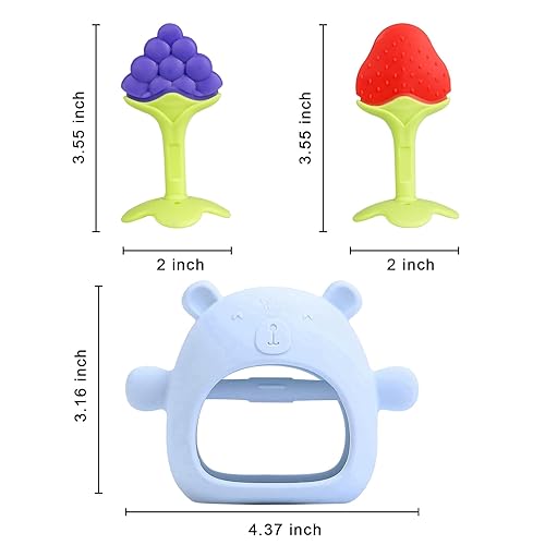 Miniatura 2 de Juguetes de dentición para bebés, juego de 3 mordedores para 0-6, 3-6 meses y 6-12 meses, esenciales para bebés, juguetes para bebés, juguetes