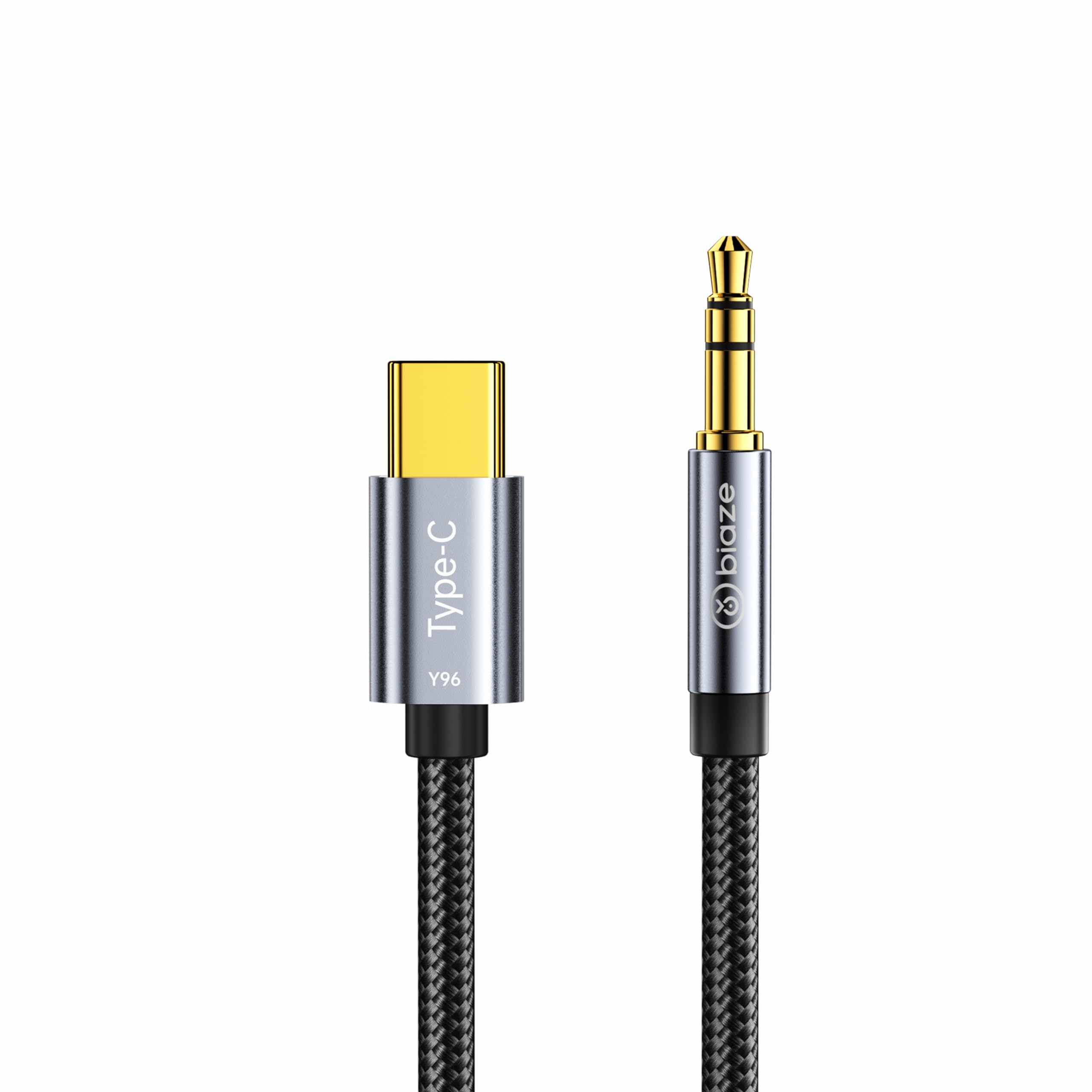 biaze Y96 USB-C zu 3,5mm Audio AUX Kabel, USB-C-zu-AUX-Adapter mit integriertem DAC, 48 kHz/16 Bit hochauflösender Klang, Plug & Play für Kopfhörer, Lautsprecher, Car-Audio, 0,5 m