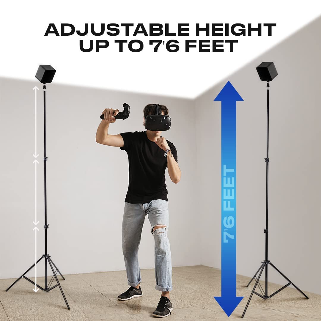 Skywin Trípode VR (Pack De 2) – Soporte para Steam VR Base Station 2.0 y Sensores Oculus Rift Constellation – Trípodes Telescópicos Ajustables hasta 229 Cm