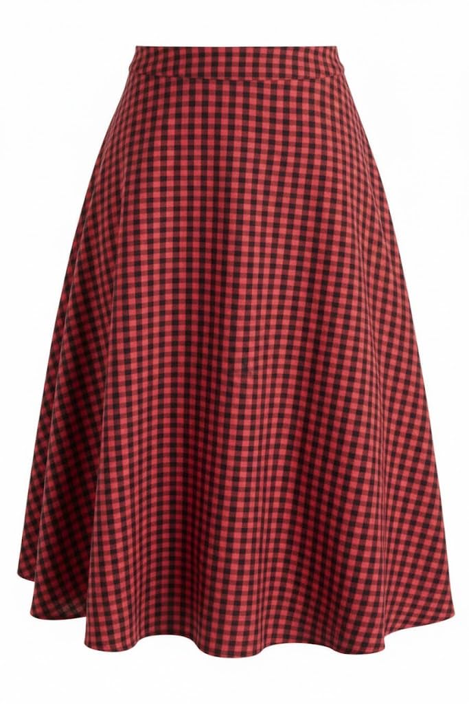 radhika n dhaanya creation Cotton Checkered Umbrella Gingham Skirt 25"-picture-56
