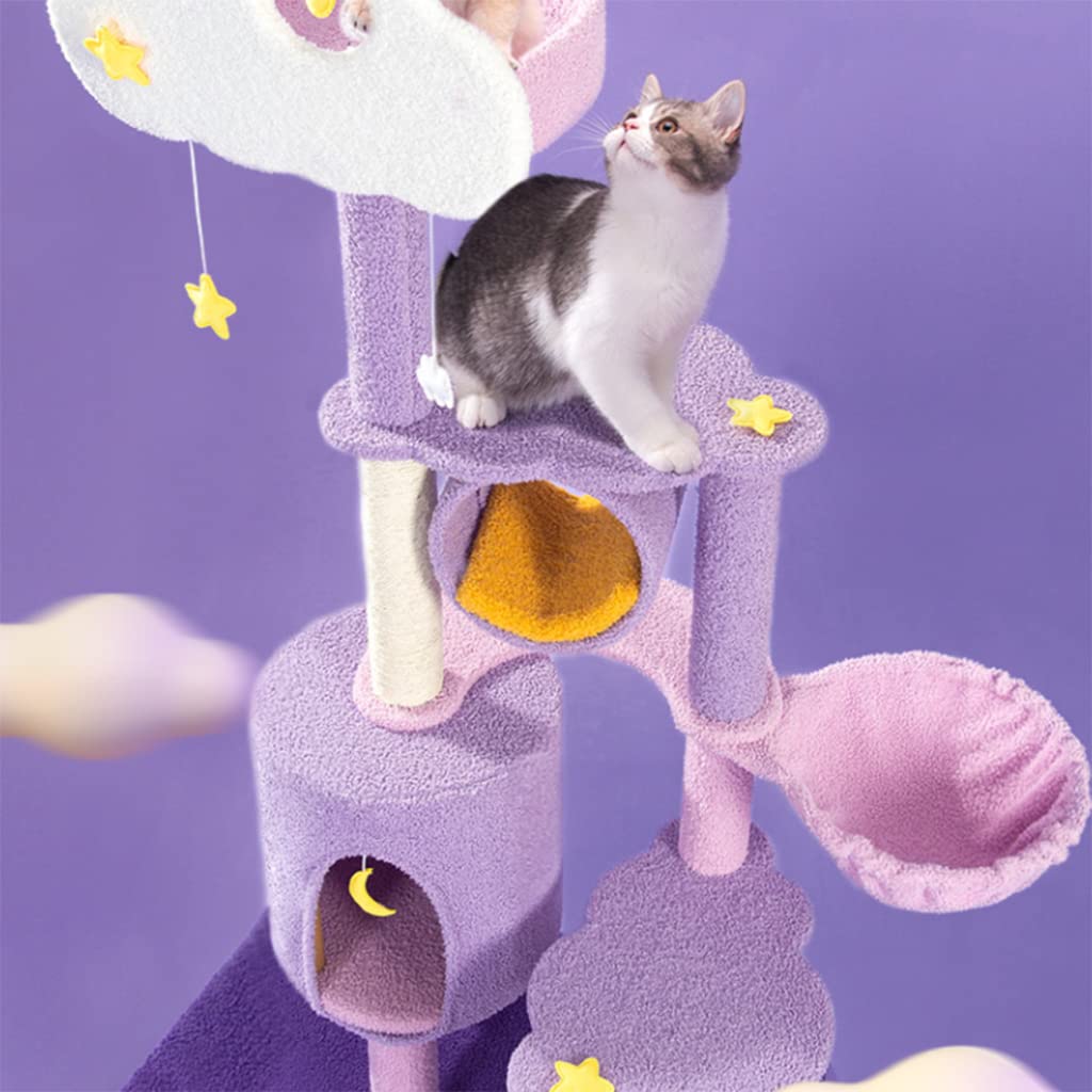 【送料無料】入園入学3点セット(猫ねこ/キャット・くすみパープル) Amazon.co.jp: キャットタワー マルチレベルのキャットツリー