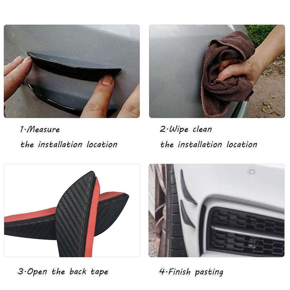 Racing Ajuste Universal Aletas del Parachoques Delantero Canards Spoiler Splitter Difusor Adornos