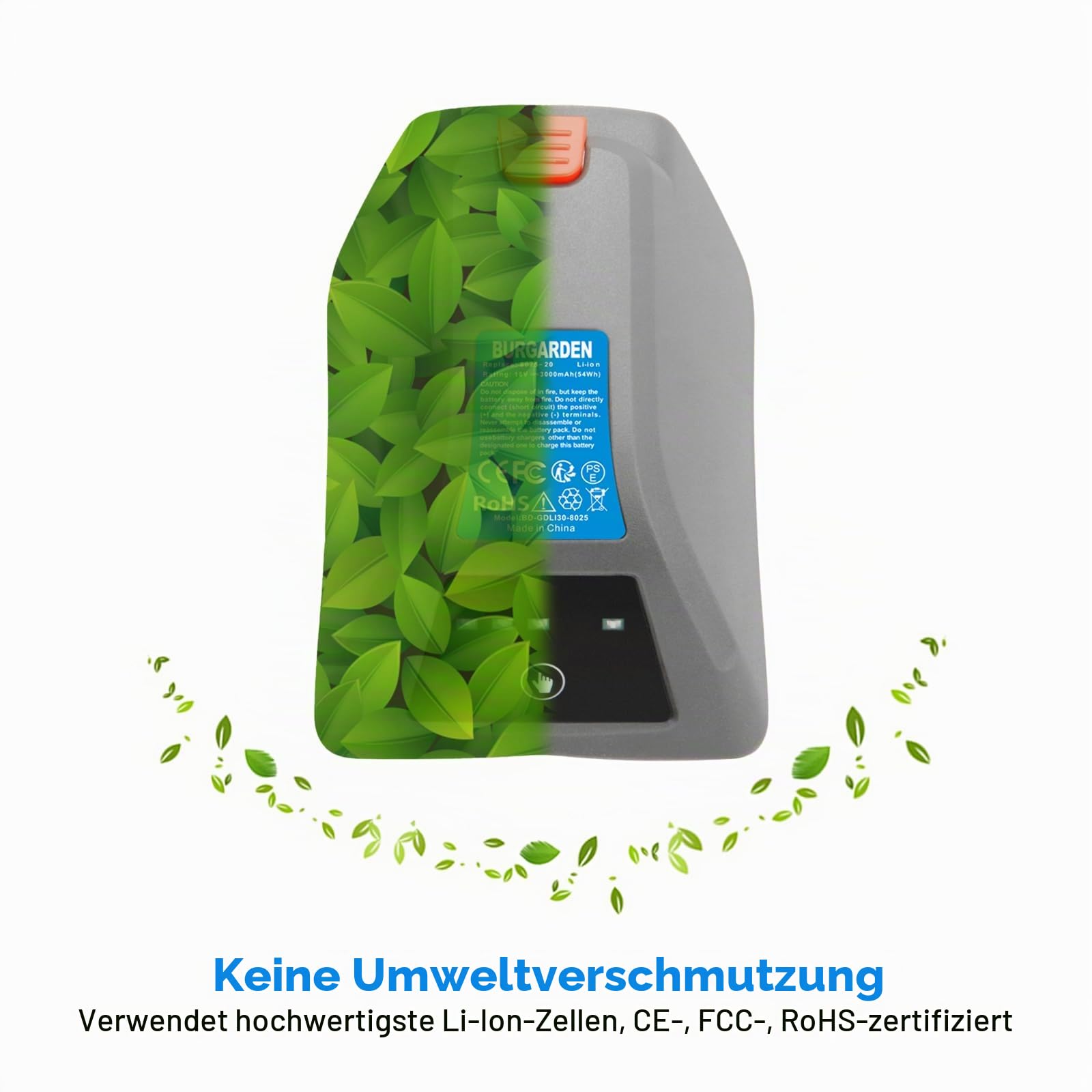 18V 3000mAh Li-Ion Ersatzakku für Gardena 008A231 Wand-Schlauchtrommel