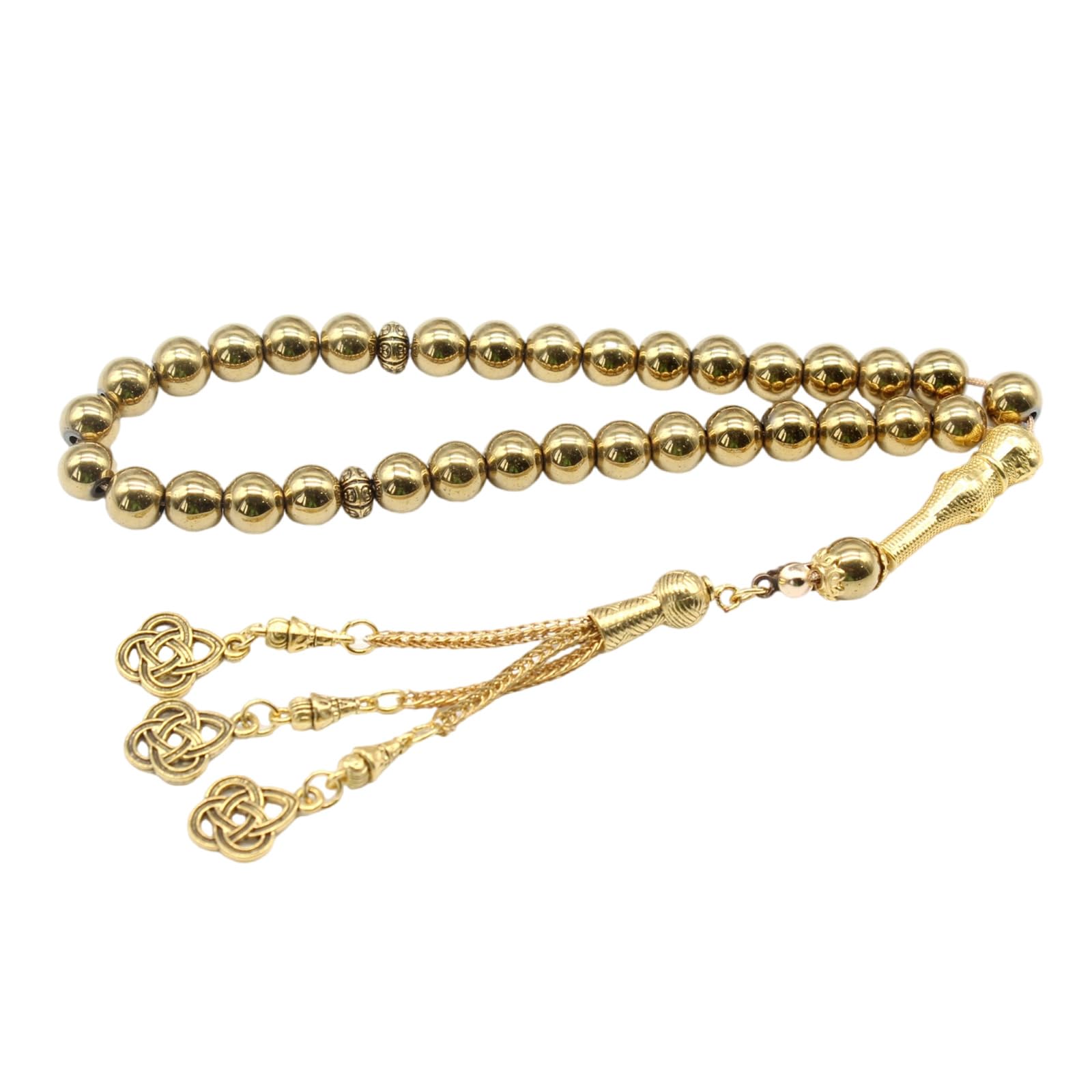 Xanhoy Gold 33 Beads Islamics Prayer Beads Tasbih Beads With Elegant Tassels Designs For Muslims Worships And Meditation Use