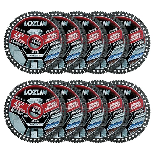 LOZLIN Diamond Blades 10PCS 4.5" Diamond Blade for Tile Cutting