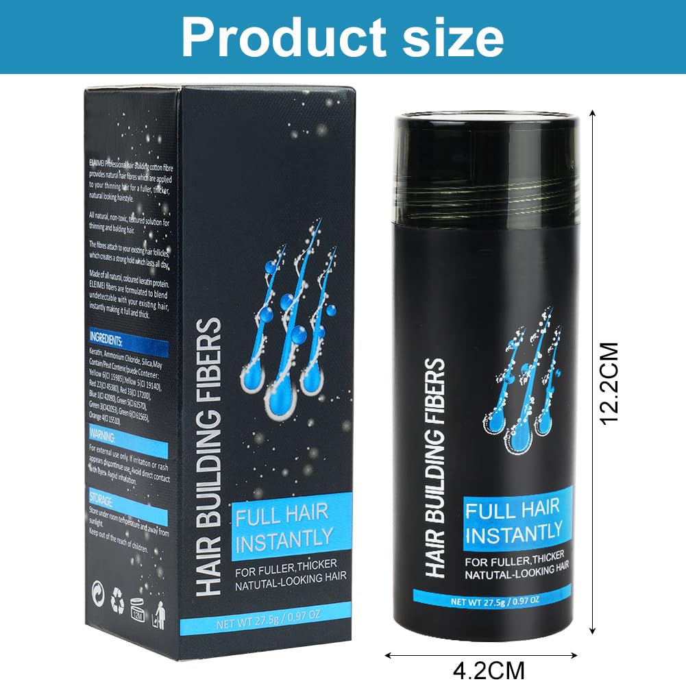 Fibras Capilares, Fibra Correctora Capilar, 27,5g Tratamiento de la Caída Del Cabello para Hombres y Mujeres, Polvo Para Adelgazar el Cabello, Espesante, Cubrir la Calvicie, Cabello Grueso