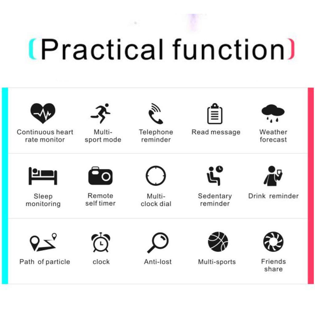 Activity Trackers, Impermeable Fitness Trackers Pantalla A Color Reloj Inteligente con Monitor De Ritmo Cardíaco Pasos para Hombres/Mujeres para Android iOS