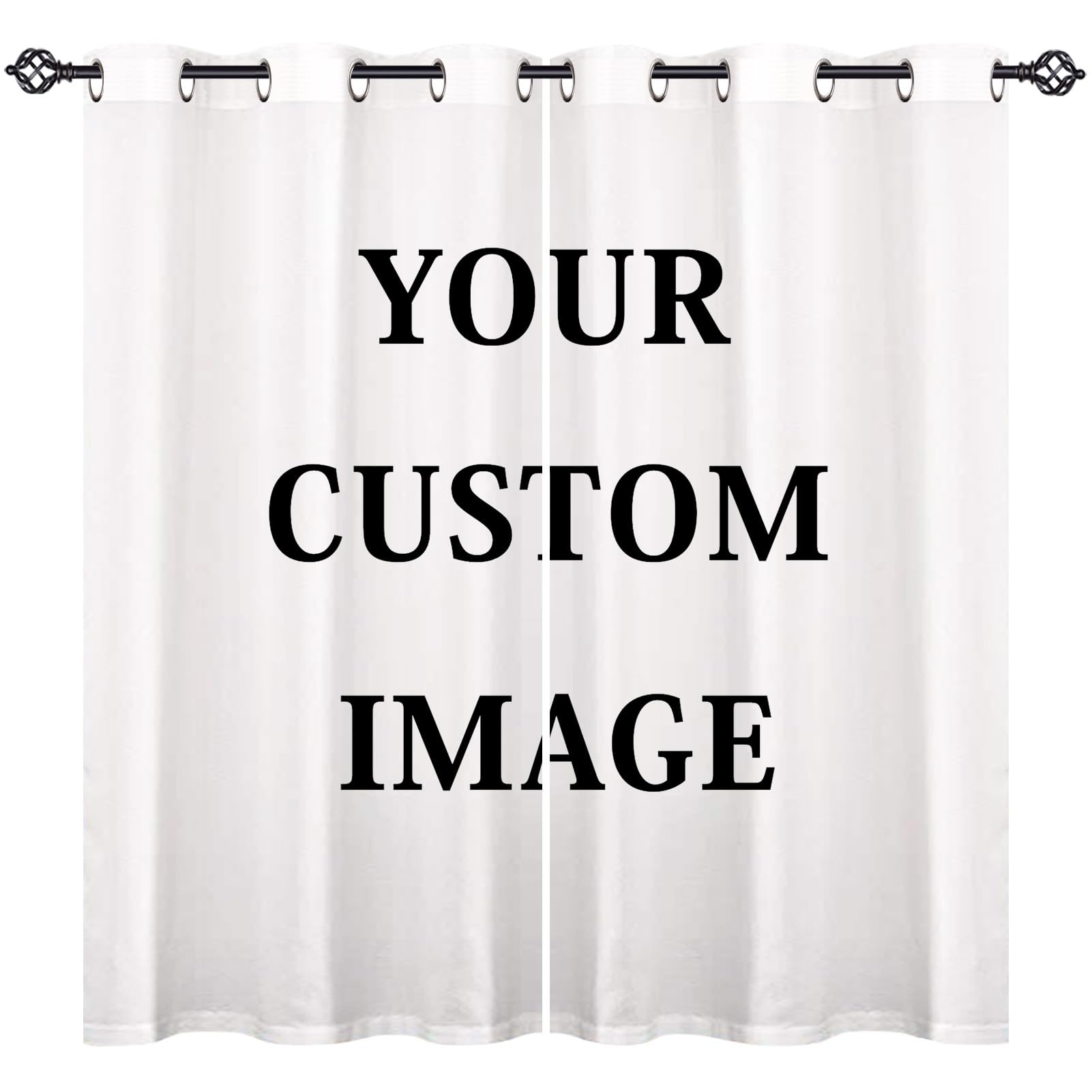 ANHOPE Custom Outdoor Curtains Eyelet or Rod Pocket Personalized Outside Curtains Nature Sunset Forest Mountain Print Pattern Customized Drapes for Garden Patio Pergola Gazebo 2 Panels