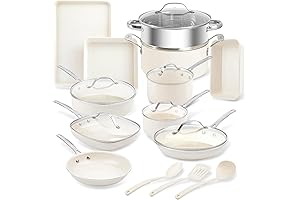 Gotham Steel 20 Piece Ceramic Pots and Pans Set - White