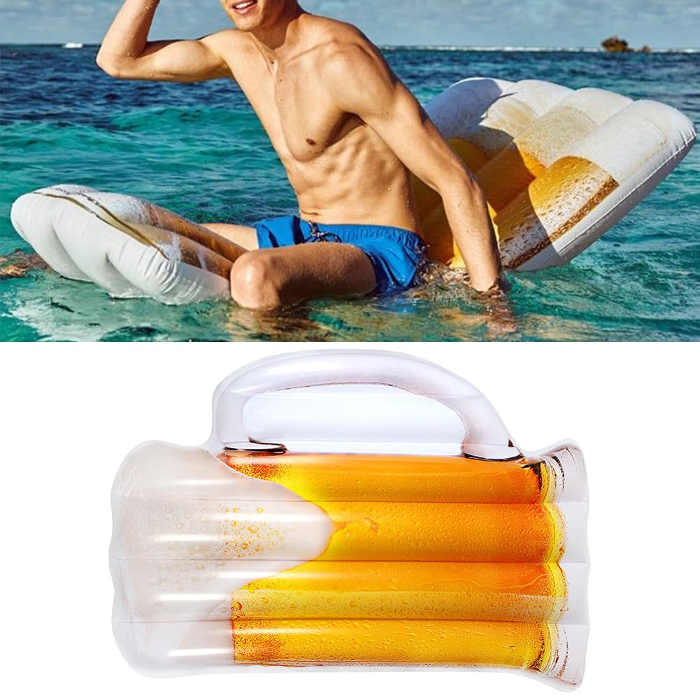 Flotting pour la piscine - lit gonflable pratique confortable pour les piscines, pour le plaisir et le repos pour les vacances pour adultes | Piscine gonflable en forme de bière, stands de hamac pour