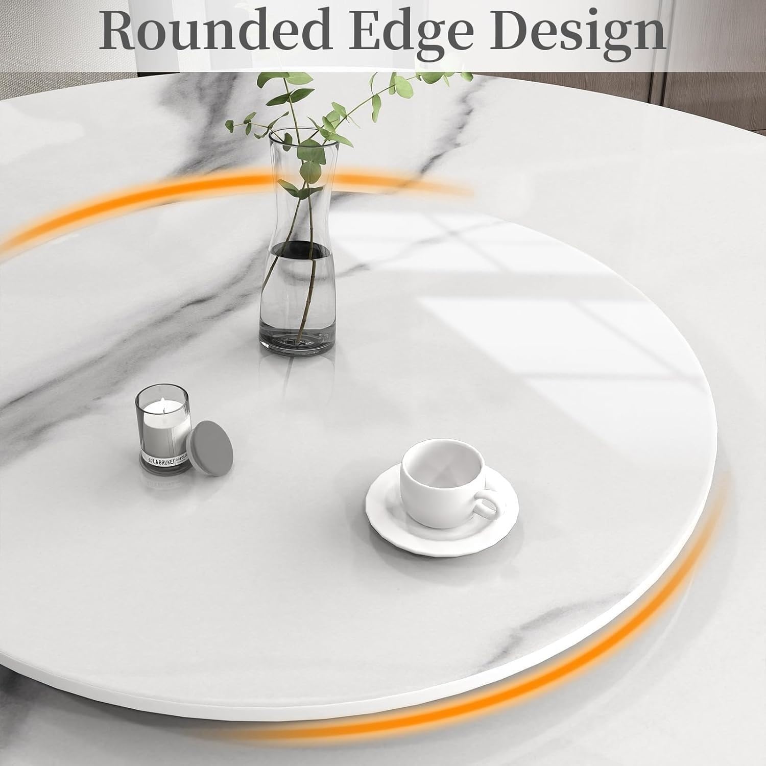 Rotondo Piatto Girevole in Ardesia, Large Lazy Susan Vassoio da Portata 60 70 80 90 100 cm, Grande Centrotavola Piatto da Portata(Glossy Gray,24"/60cm)
