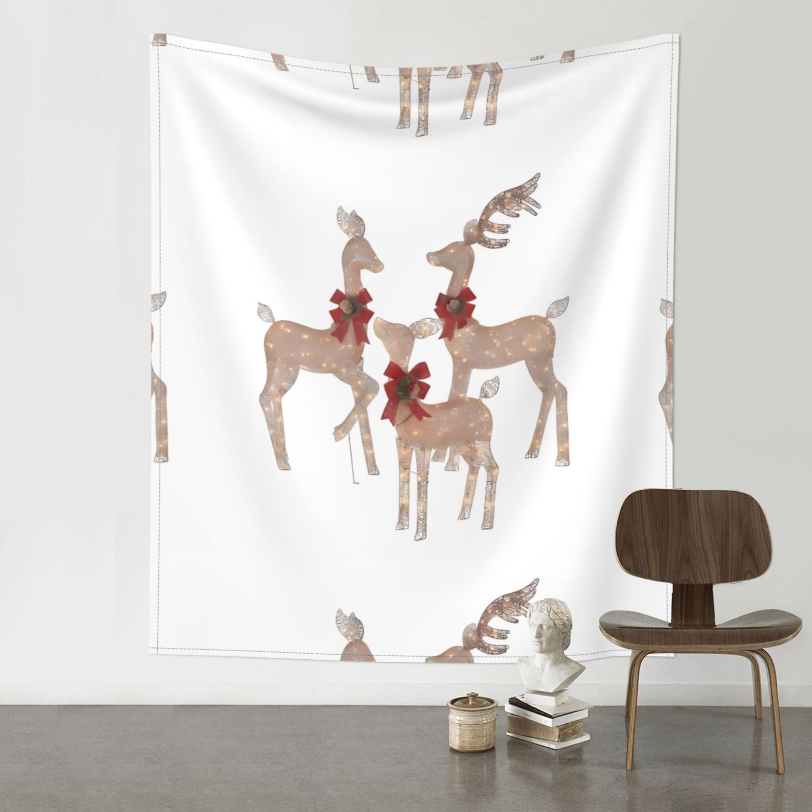 YYHWHJDE 3 deer Prints Wall Tapestry 60x51in - High-Grade Polyester Throw for Dorm Room Decor, Beach Blankets & Home Accent