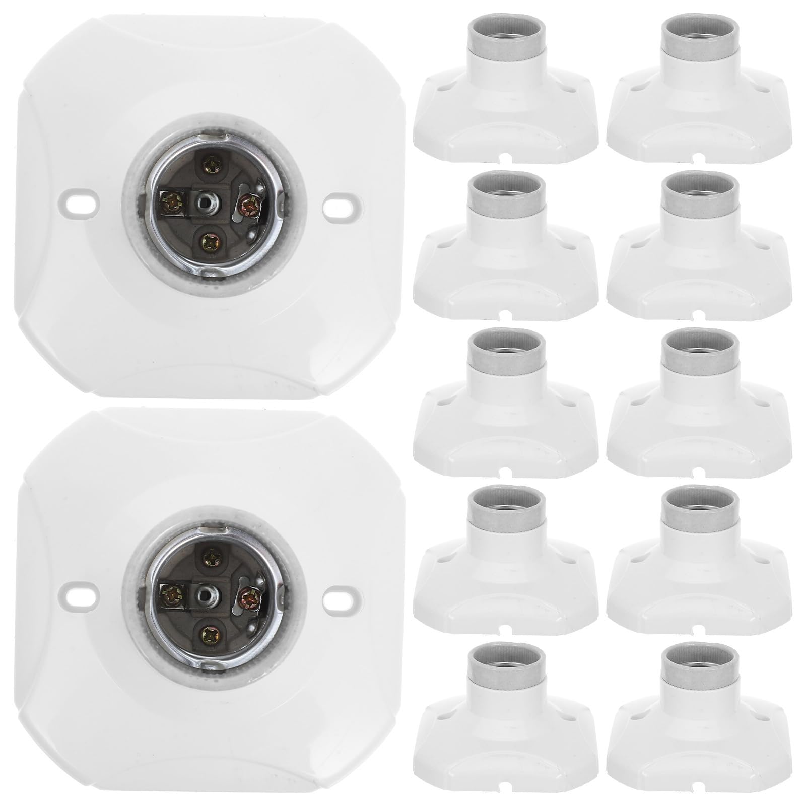 20 Pezzi Portalampada E27 250v Base in Ceramica, Bianco