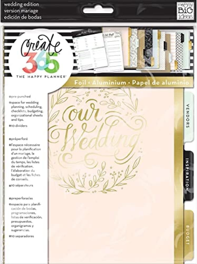 me & my BIG ideas Wedding Extension Pack - The Happy Planner Scrapbooking Supplies - Pre-Punched Pages - Wedding Planning, Scheduling, Budgeting - With Organizational Sheets & Tips - Classic Size