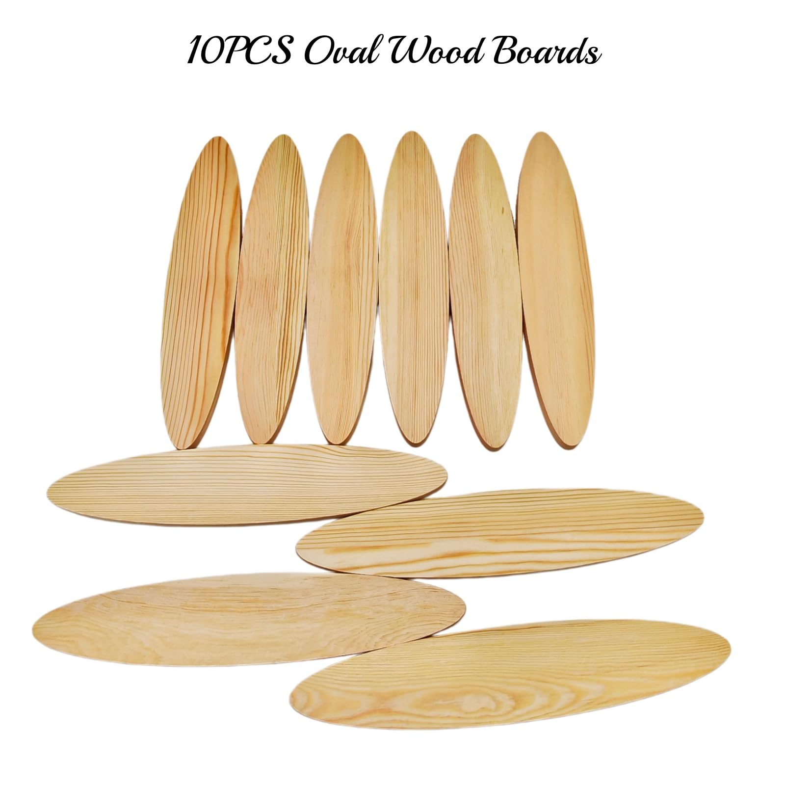 Bloques ovalados de madera de pino para cortar y grabar, tableros de madera natural sin terminar para quemar madera y pintar, espacios en blanco para proyectos de arte de bricolaje (25 x 5 x 1 cm, 10