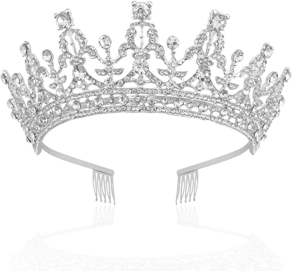 NODG Silver Tiaras for Women Silver Tiaras Crowns for Women Crowns and Tiaras Hair Accessories for Wedding Prom Bridal Party Halloween Costume Christmas